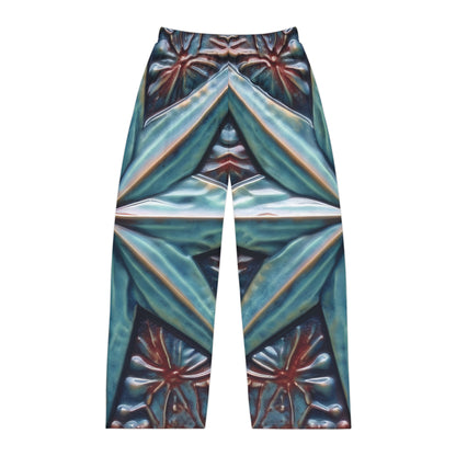 Beautiful Stars Abstract Star Style Blue And Red Men's Pajama Pants (AOP)