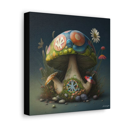 Beautiful Three Mushroom Colorful Uniquely Detailed 2 Canvas Gallery Wraps