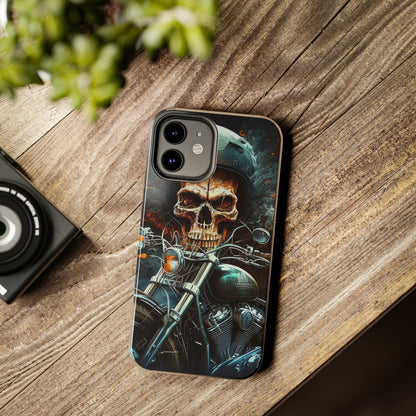 Skull Motorcycle Rider, Ready to Tear Up Road On Beautiful Bike 9 Tough Phone Cases