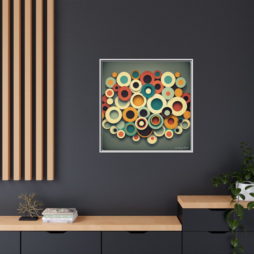 Gathered Circles, Matte Canvas, Framed (Multi-color)