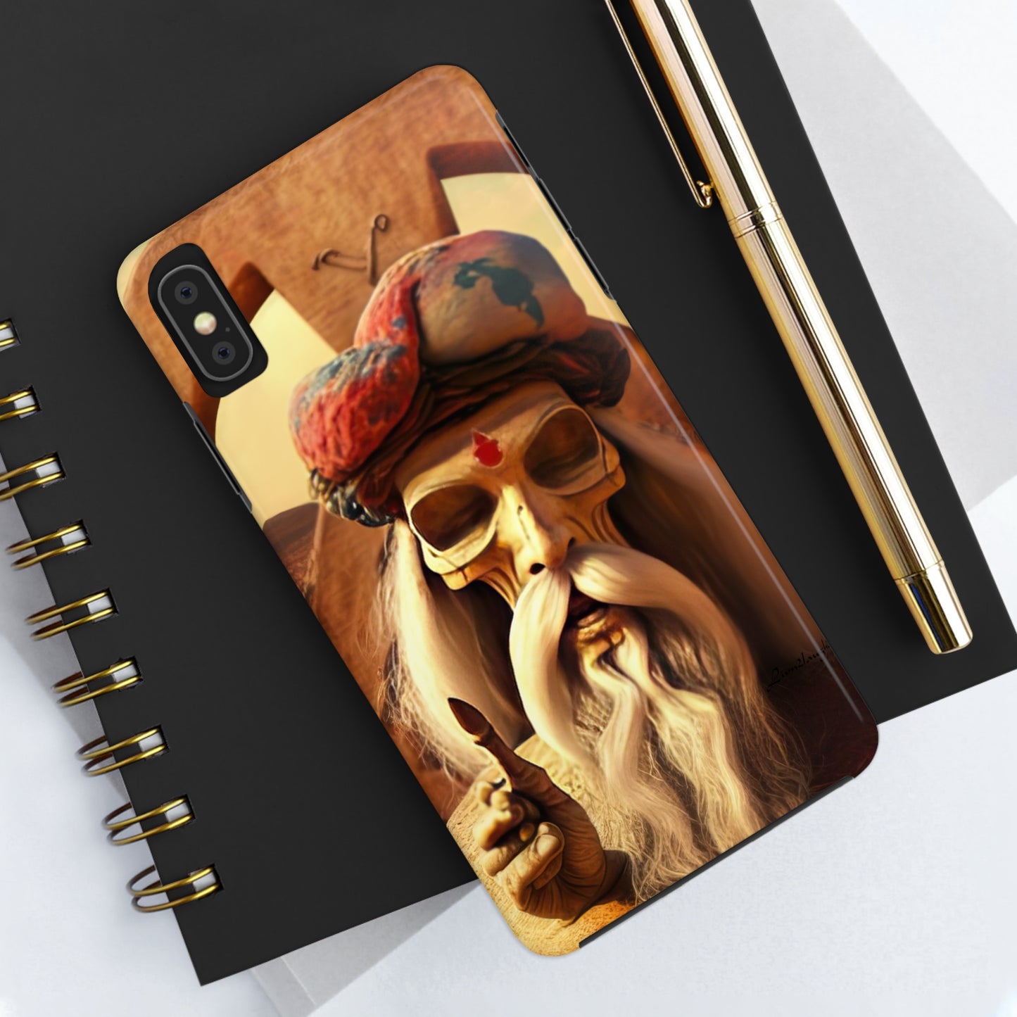 Wise Man In Dessert With Beard And Peace Sign Tough Phone Cases