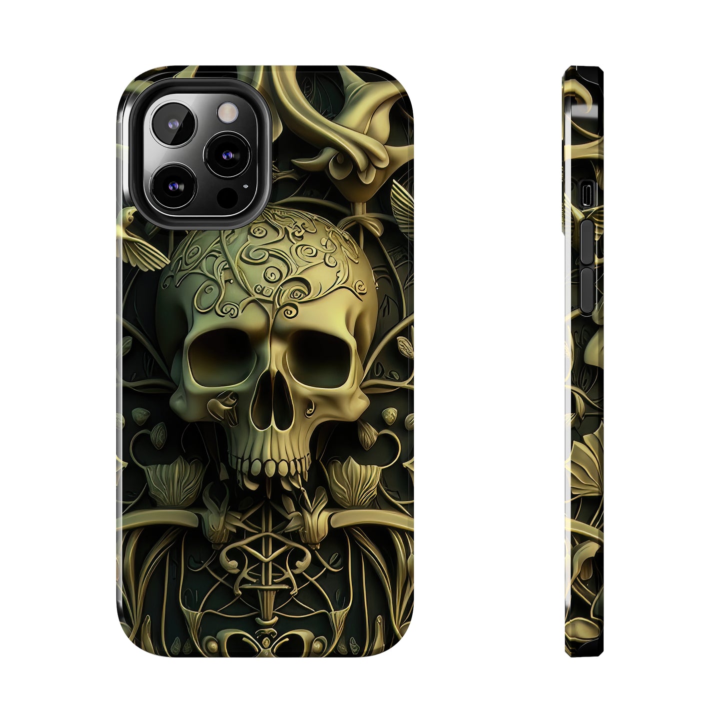 Metallic Chrome Skulls and classic Designed 3 Tough Phone Cases