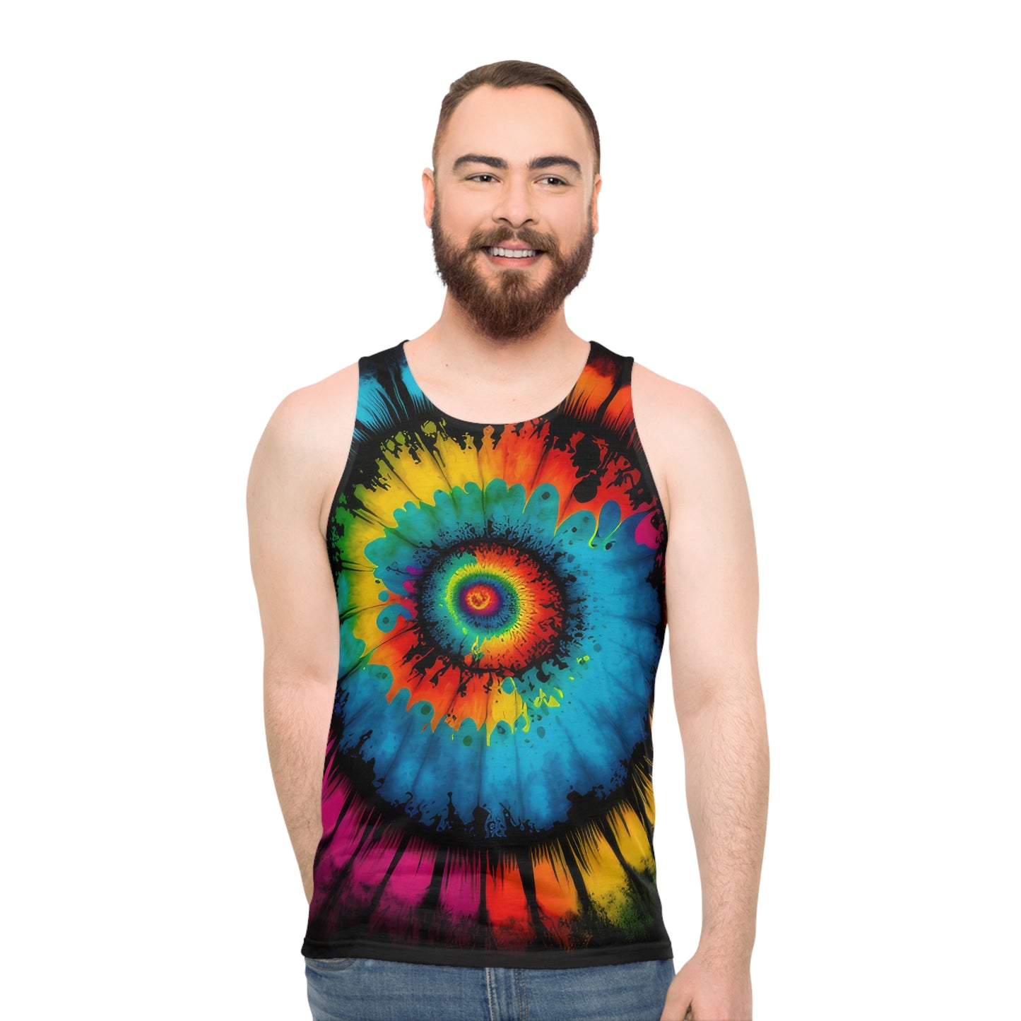 Bold And Beautiful Tie Dye Style Four Unisex Tank Top (AOP)