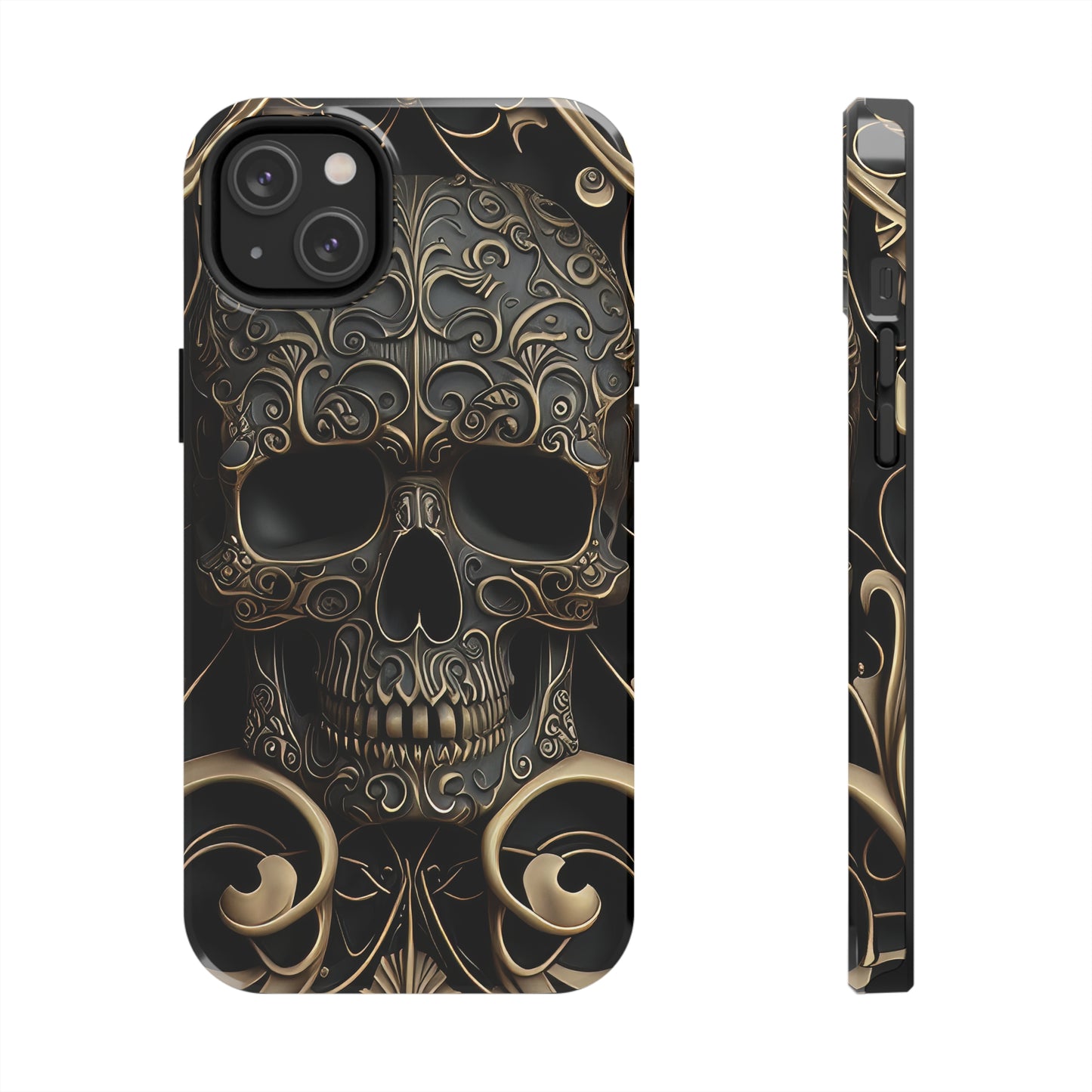 Metallic Chrome Skulls and classic Designed 2 Tough Phone Cases