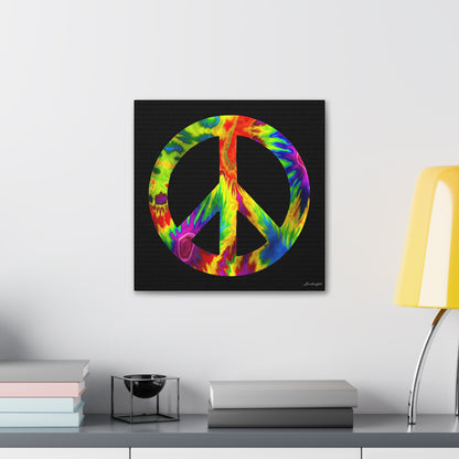 Coolio Tie Dye Hippie Peace Sign 6 Canvas Gallery Wraps