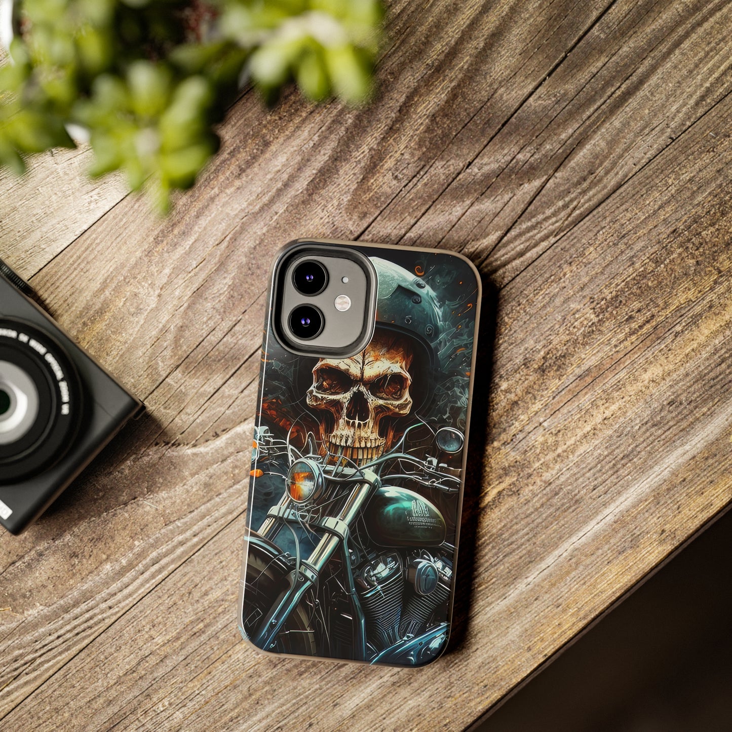 Skull Motorcycle Rider, Ready to Tear Up Road On Beautiful Bike 9 Tough Phone Cases