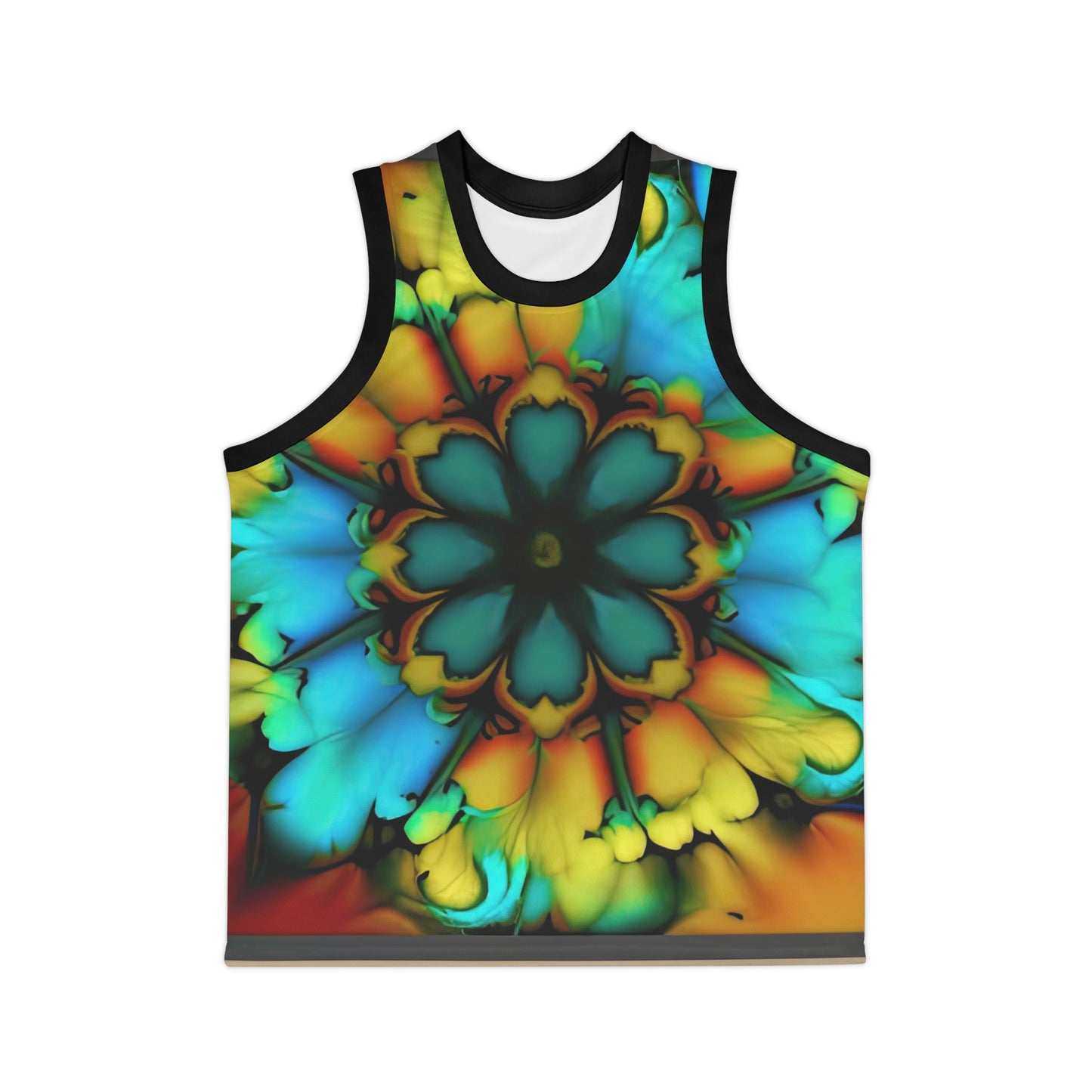 Bold And Beautiful Tie Dye B 3 Blue Yellow Unisex Basketball Jersey (AOP)