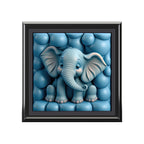 Cute Elephant Blue Bubble Background Jewelry Box Jewelry Box