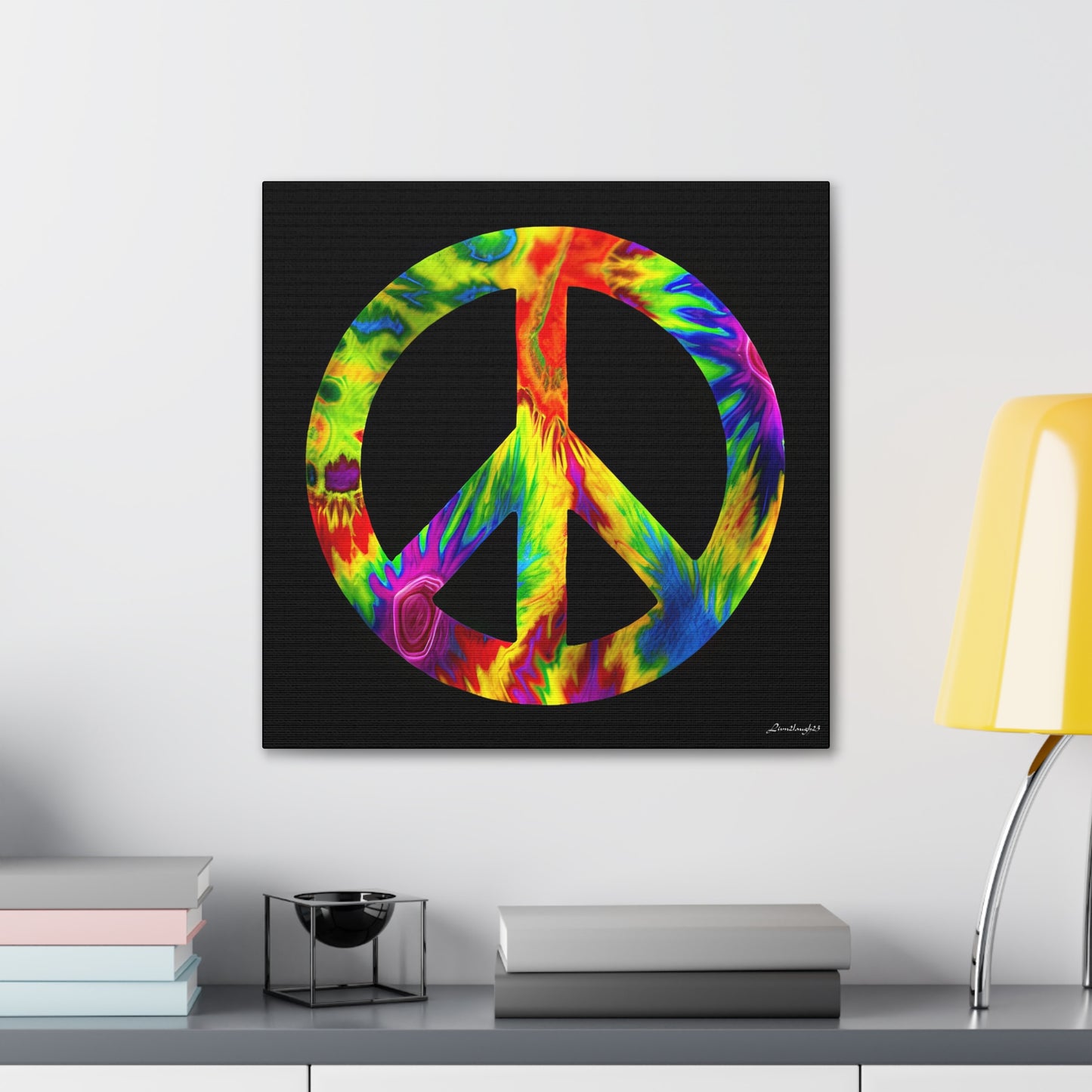 Coolio Tie Dye Hippie Peace Sign 6 Canvas Gallery Wraps