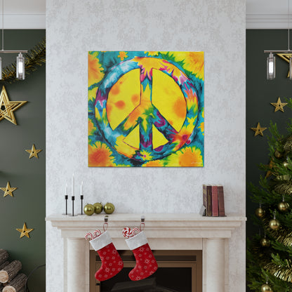 Coolio Tie Dye Hippie Peace Sign 10 Canvas Gallery Wraps