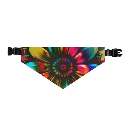 Tie Dye Color Flower Pet Bandana Collar