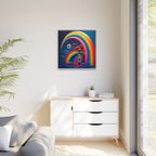 Home Beneath the Rainbow, Art Print — Colorful Modern Wall Canvas