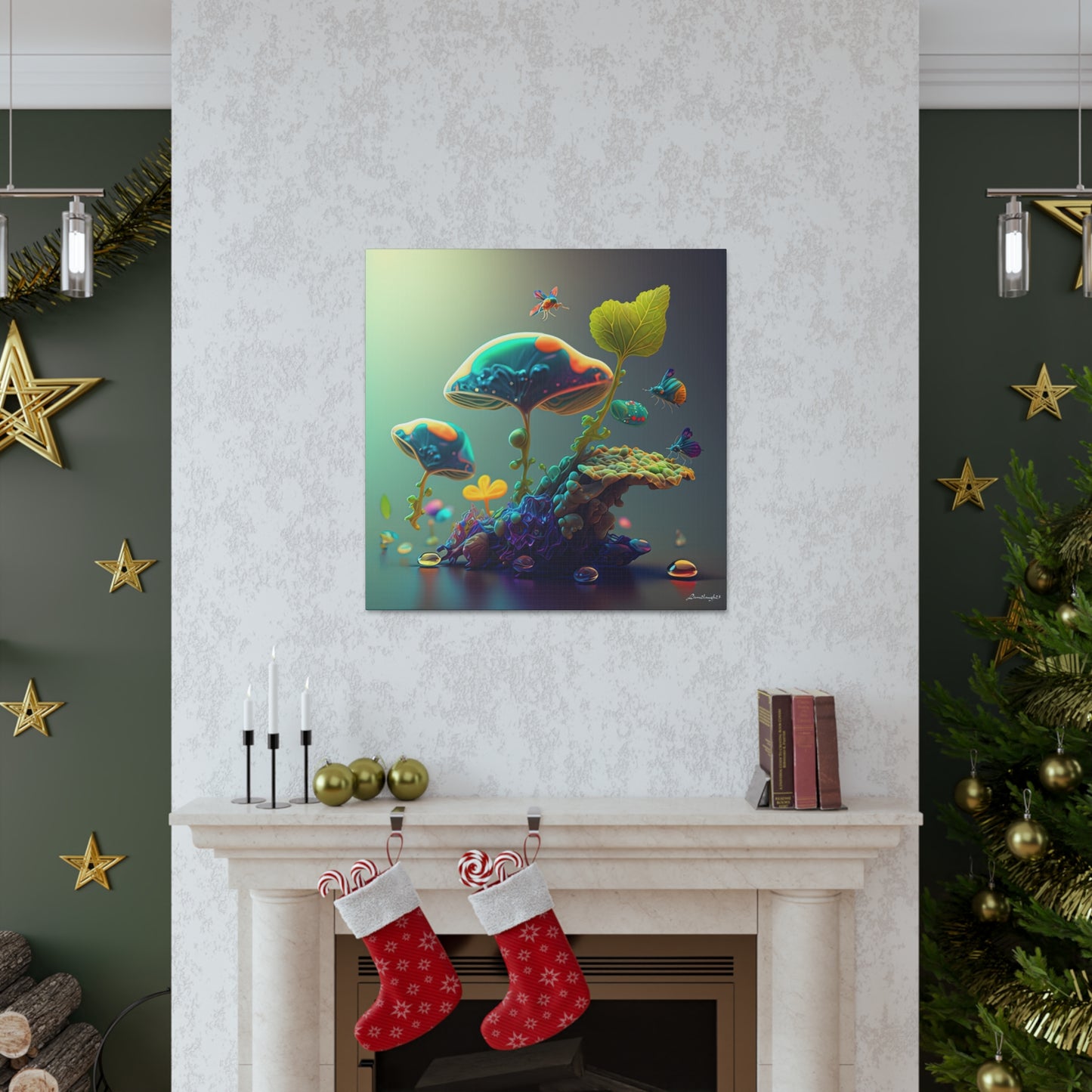 Beautiful Mushroom Luminating Colorful Bliss 6 Canvas Gallery Wraps