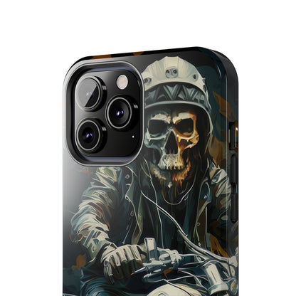 Skull Motorcycle Rider, Ready to Tear Up Road On Beautiful Bike Tough Phone Cases