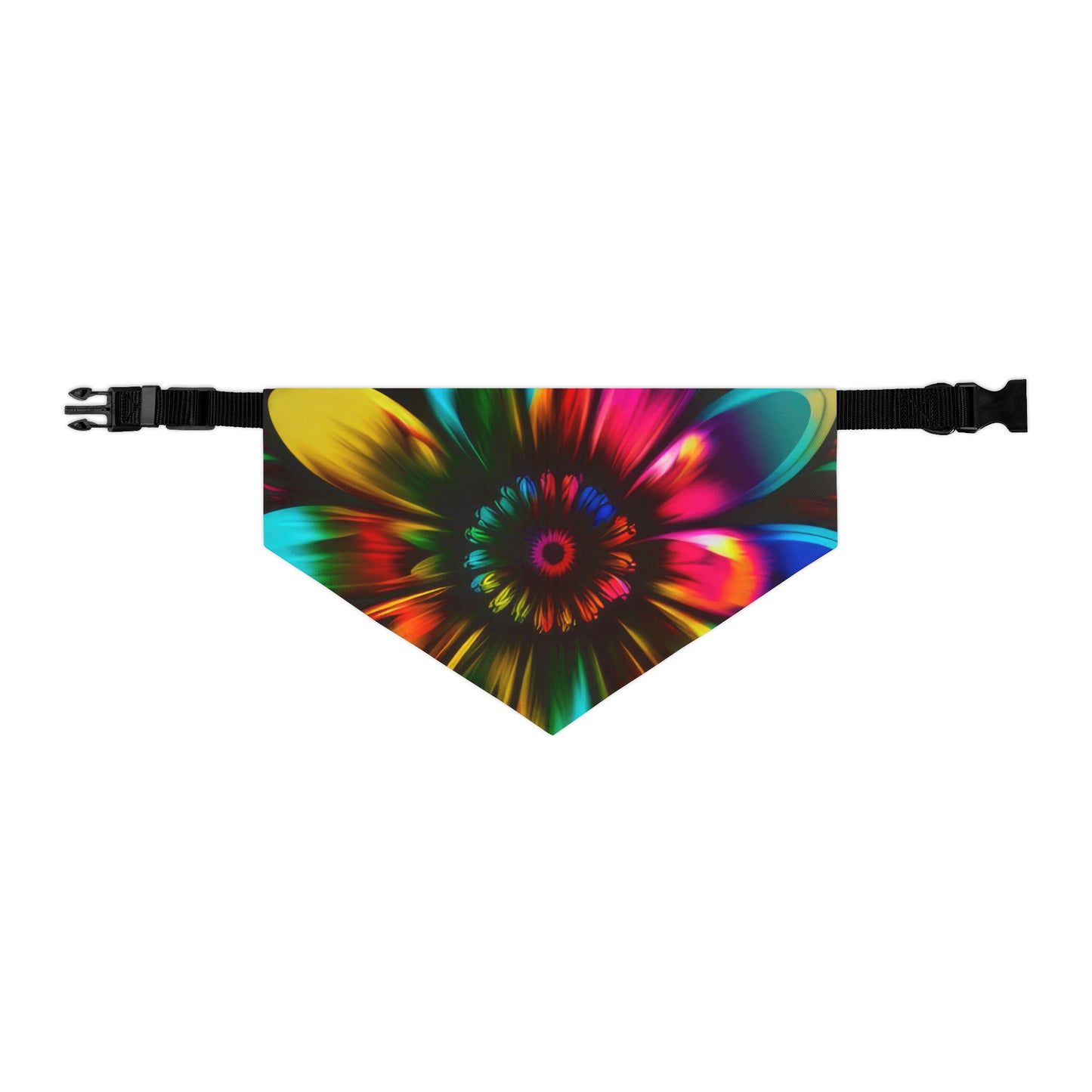 Tie Dye Color Flower Pet Bandana Collar