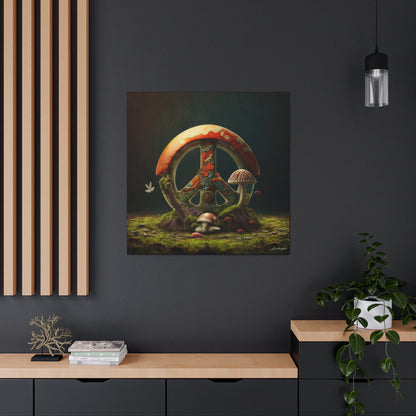 Beautiful Forest Round Peace Sign 6 Canvas Gallery Wraps