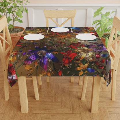 Bold & Beautiful & Metallic Wildflowers, Gorgeous floral Design, Style 1 Tablecloth