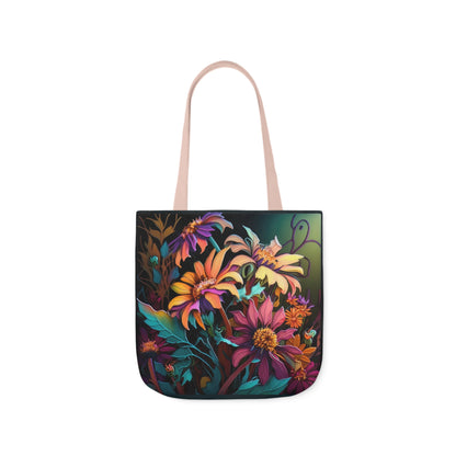 Bold And Beautiful Flowers Style Three Polyester Canvas Tote Bag (AOP)