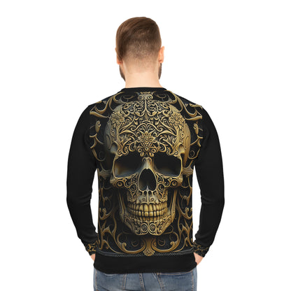 Metallic Chrome Skull and classic Designed Background Style 4 Lightweight Sweatshirt (AOP)