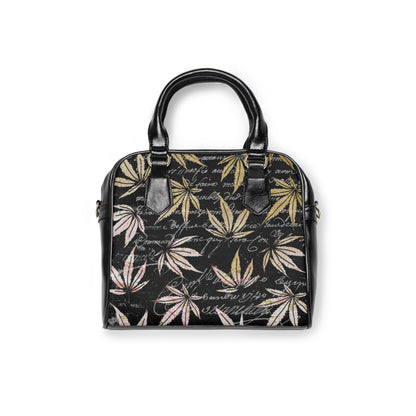 Gold And Black 420 Weed Marijuana Leaf Shoulder Handbag