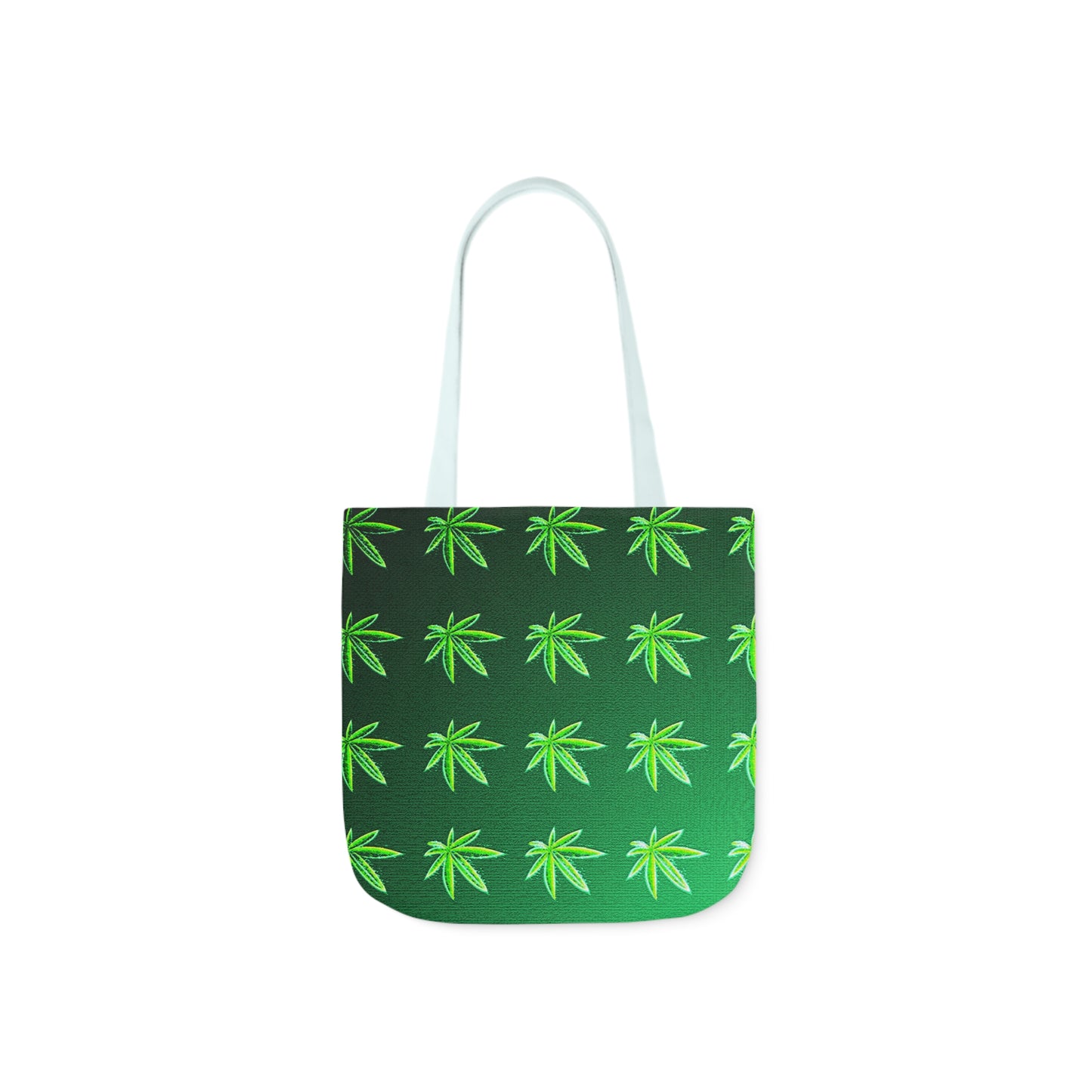 Green Leaf Marijuana Pot Weed Leaf 420 Polyester Canvas Tote Bag (AOP)