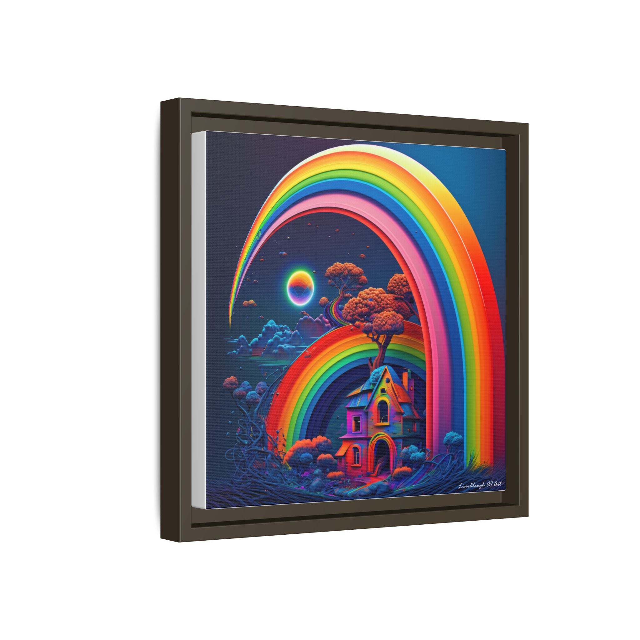 Home Beneath the Rainbow, Art Print — Colorful Modern Wall Canvas