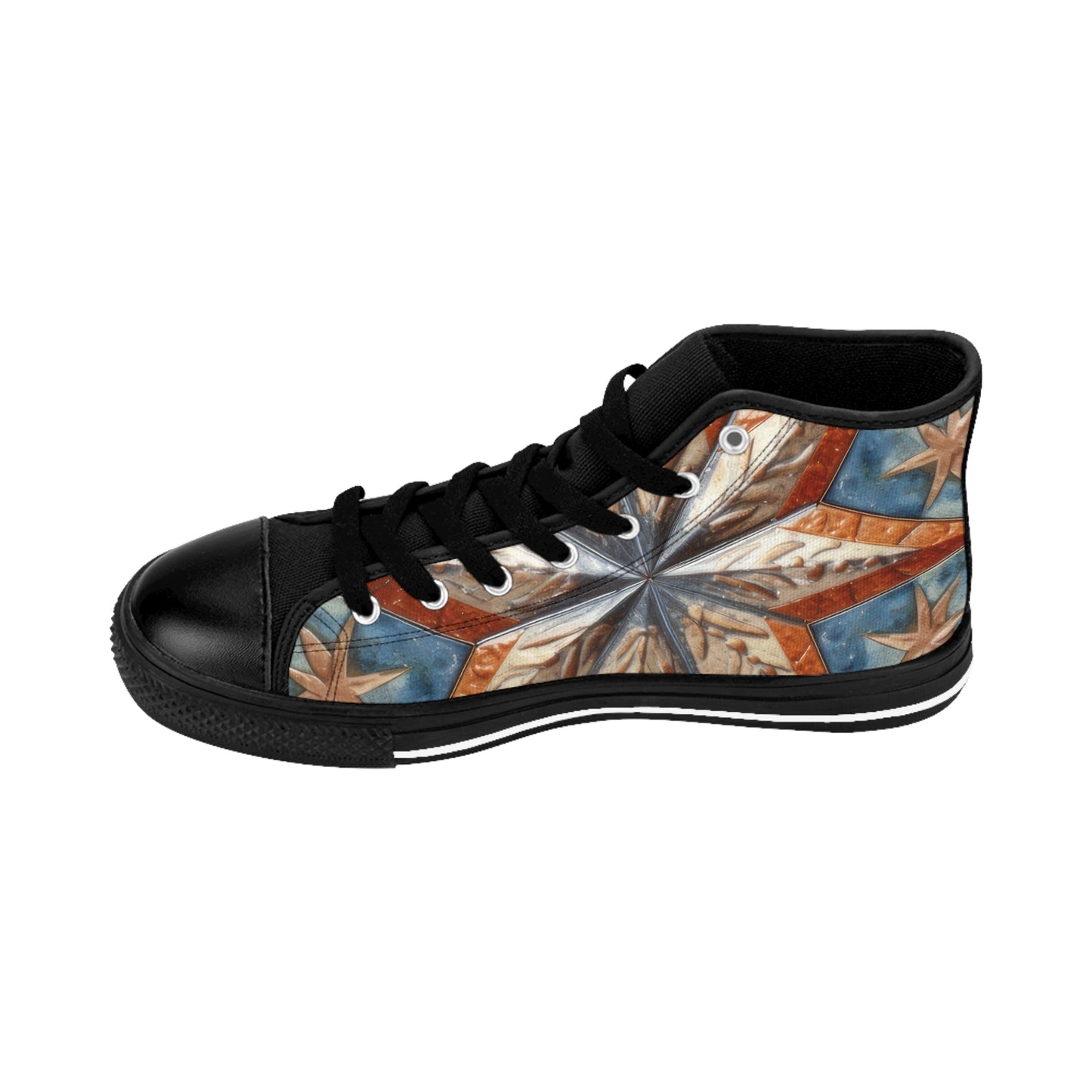 Beautiful Stars Abstract Star Style Orange, White And Blue Men's Classic Sneakers
