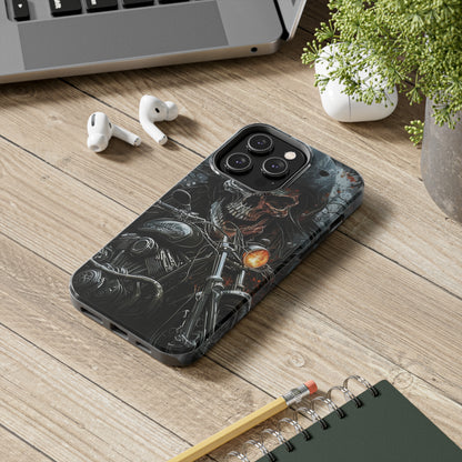 Skull Motorcycle Rider, Ready to Tear Up Road On Beautiful Bike 6 Tough Phone Cases