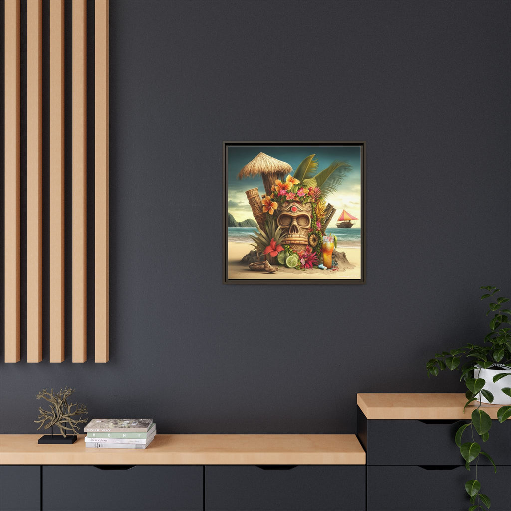 Tiki Dreams by the Shore, Art Print — Colorful Modern Wall Canvas