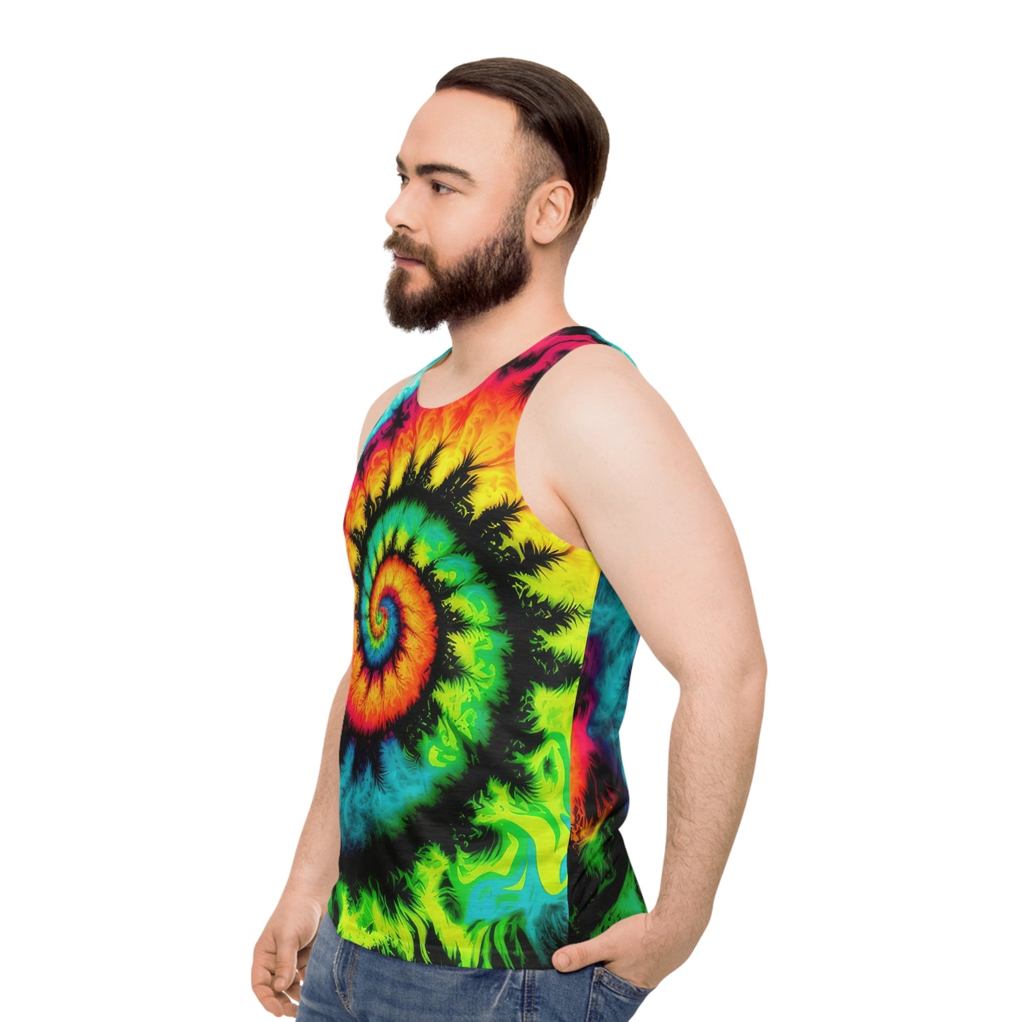 Bold And Beautiful Tie Dye Style Three Unisex Tank Top (AOP)