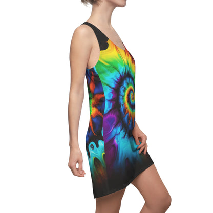 Bold And Beautiful Tie Dye Style One Women's Cut & Sew Racerback Dress (AOP)