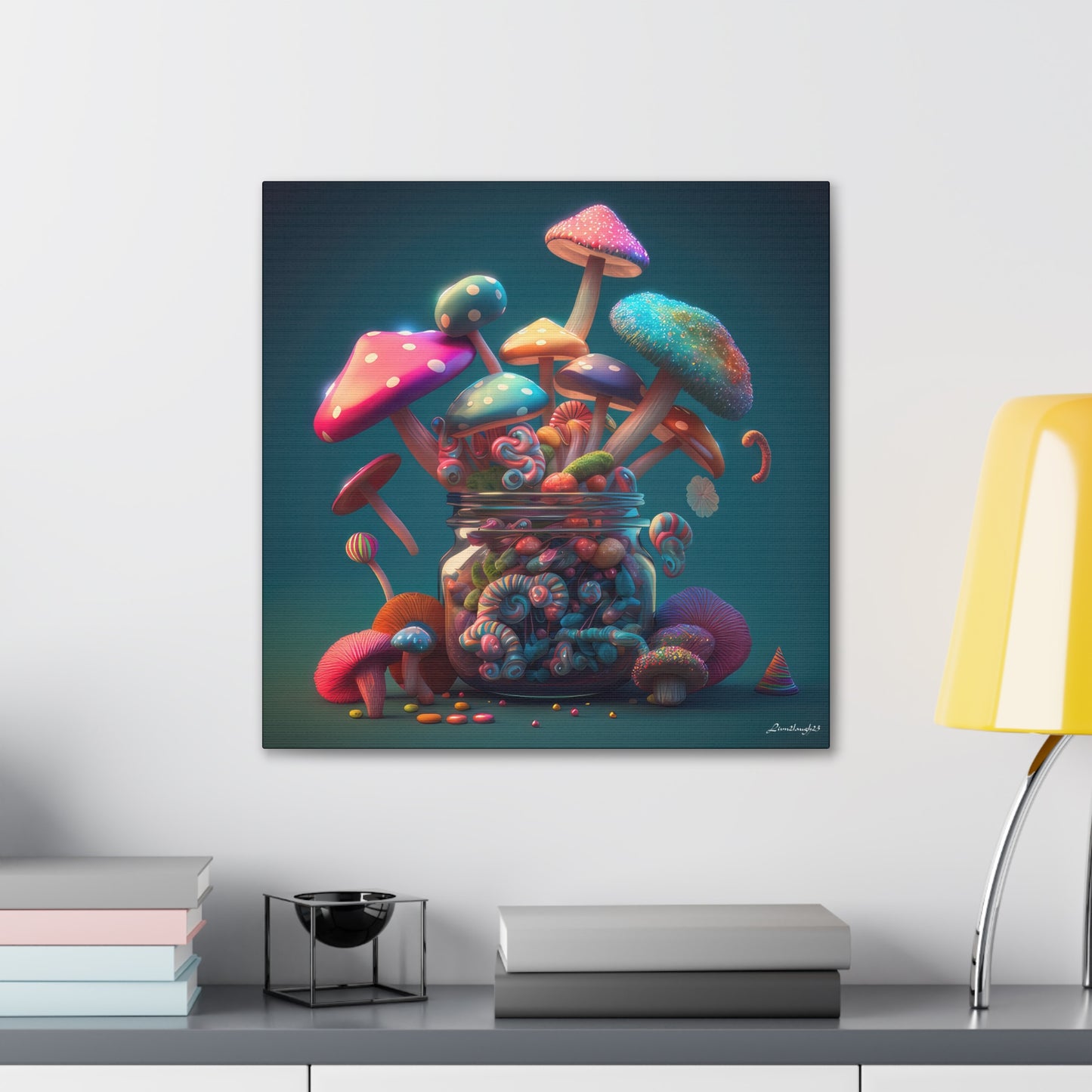 Beautiful Mushroom Luminating Colorful Bliss 11 Canvas Gallery Wraps