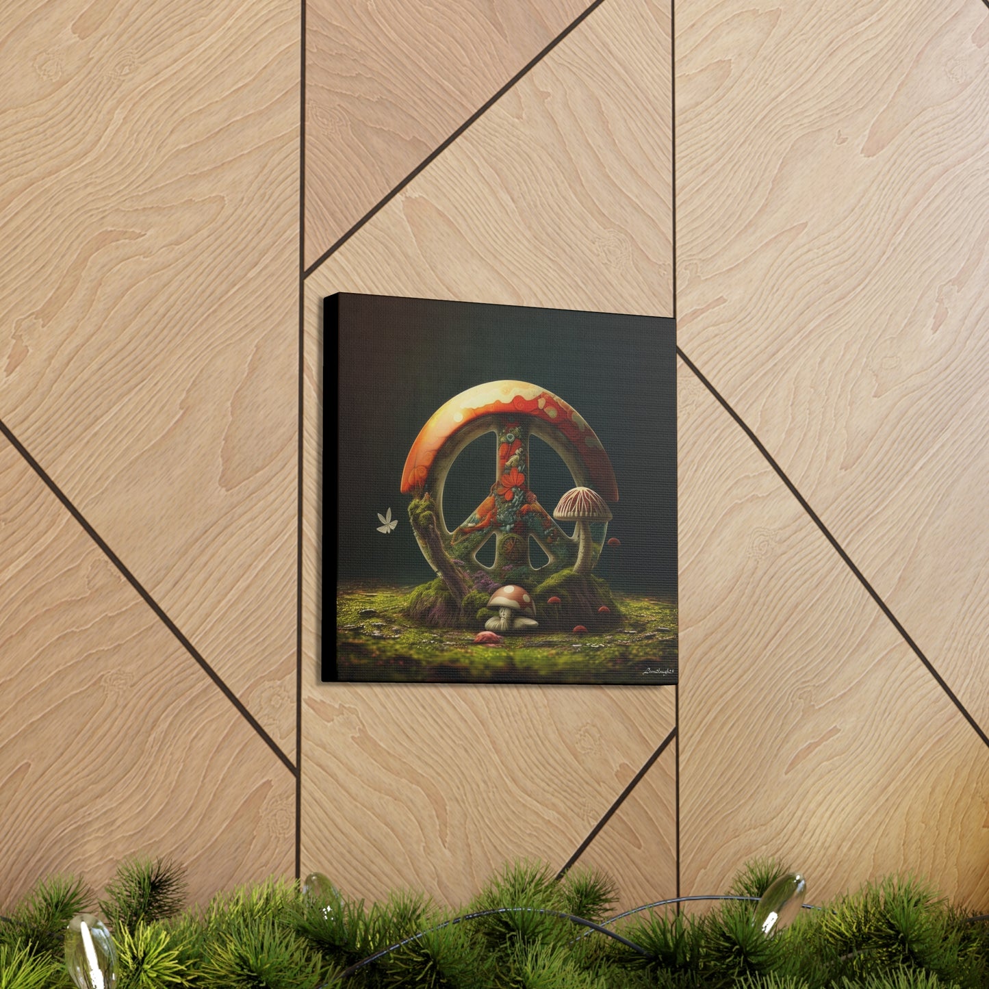 Beautiful Forest Round Peace Sign 6 Canvas Gallery Wraps