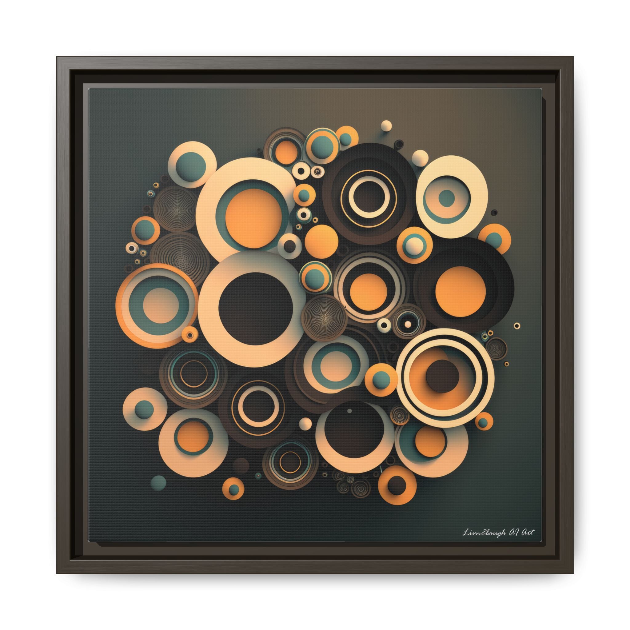 Concentric Harmony, Art Print — Colorful Modern Wall Canvas