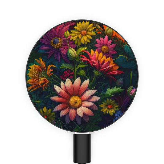 Bold And Beautiful Flowers Pink Orange Purple 5 Magnetic Induction Charger