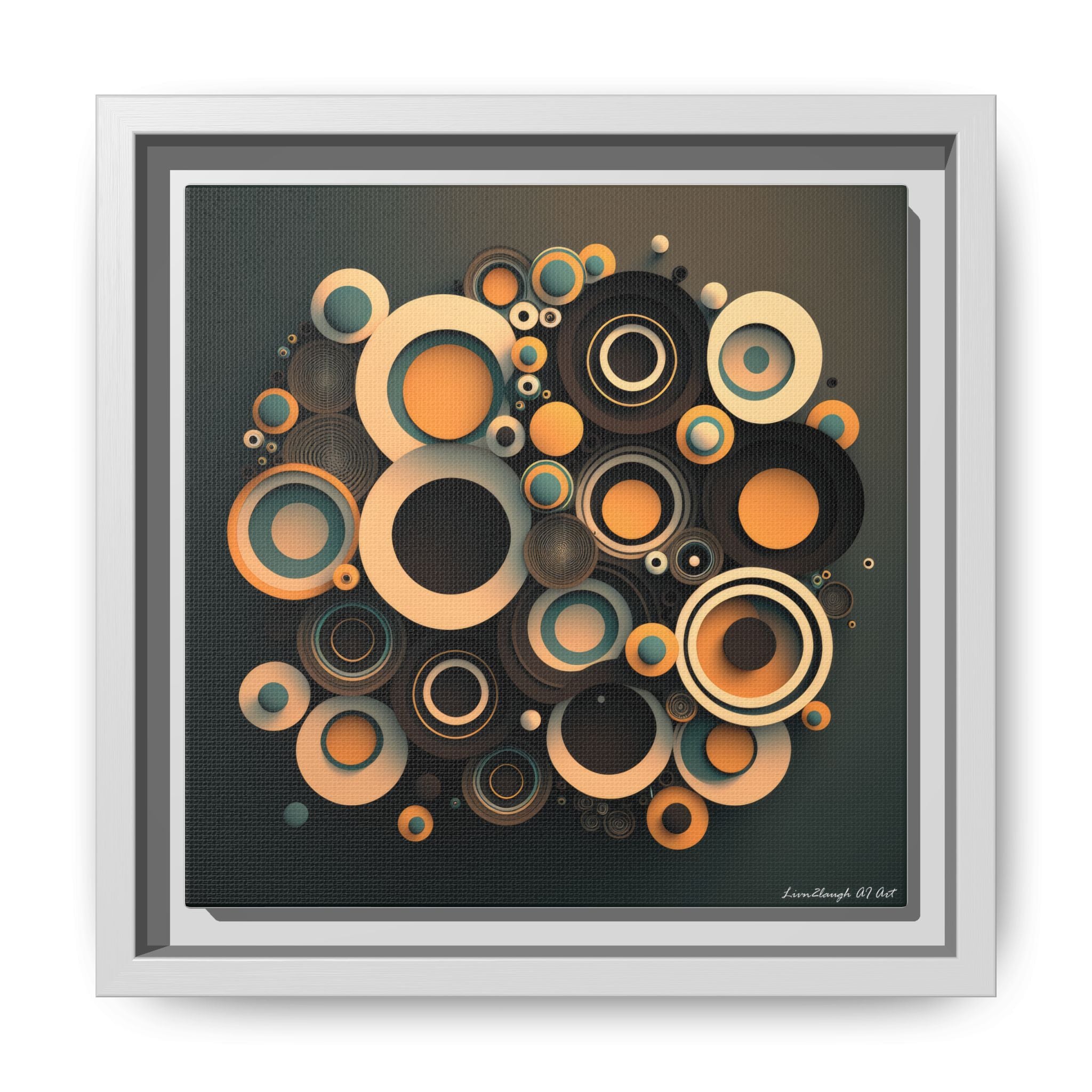 Concentric Harmony, Art Print — Colorful Modern Wall Canvas