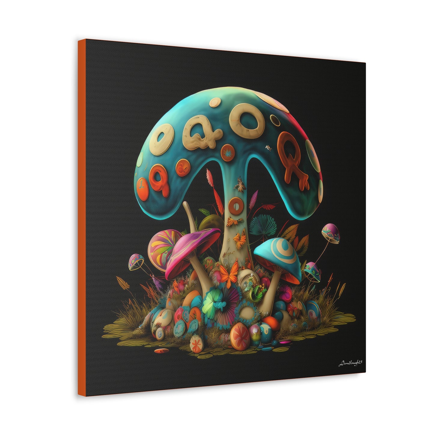 Beautiful Mushroom Colorful Uniquely Detailed Canvas Gallery Wraps