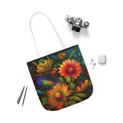 Bold And Beautiful Flowers Style One Polyester Canvas Tote Bag (AOP)