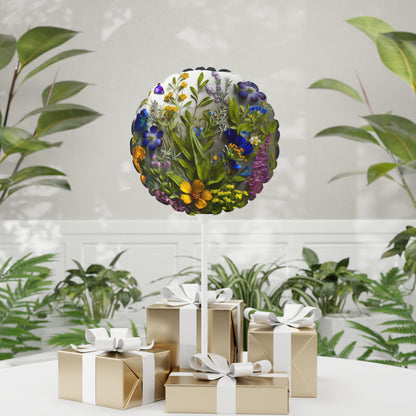 Bold & Beautiful & Metallic Wildflowers, Gorgeous floral Design, Style 4 Balloon (Round and Heart-shaped), 11"