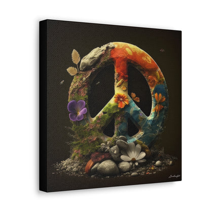 Beautiful Forest Round Peace Sign  8 Canvas Gallery Wraps