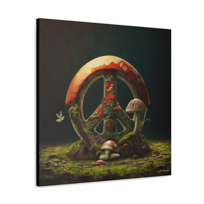 Beautiful Forest Round Peace Sign 6 Canvas Gallery Wraps