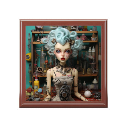 Love My Giszmos Blue Hair Black Background Jewelry Box