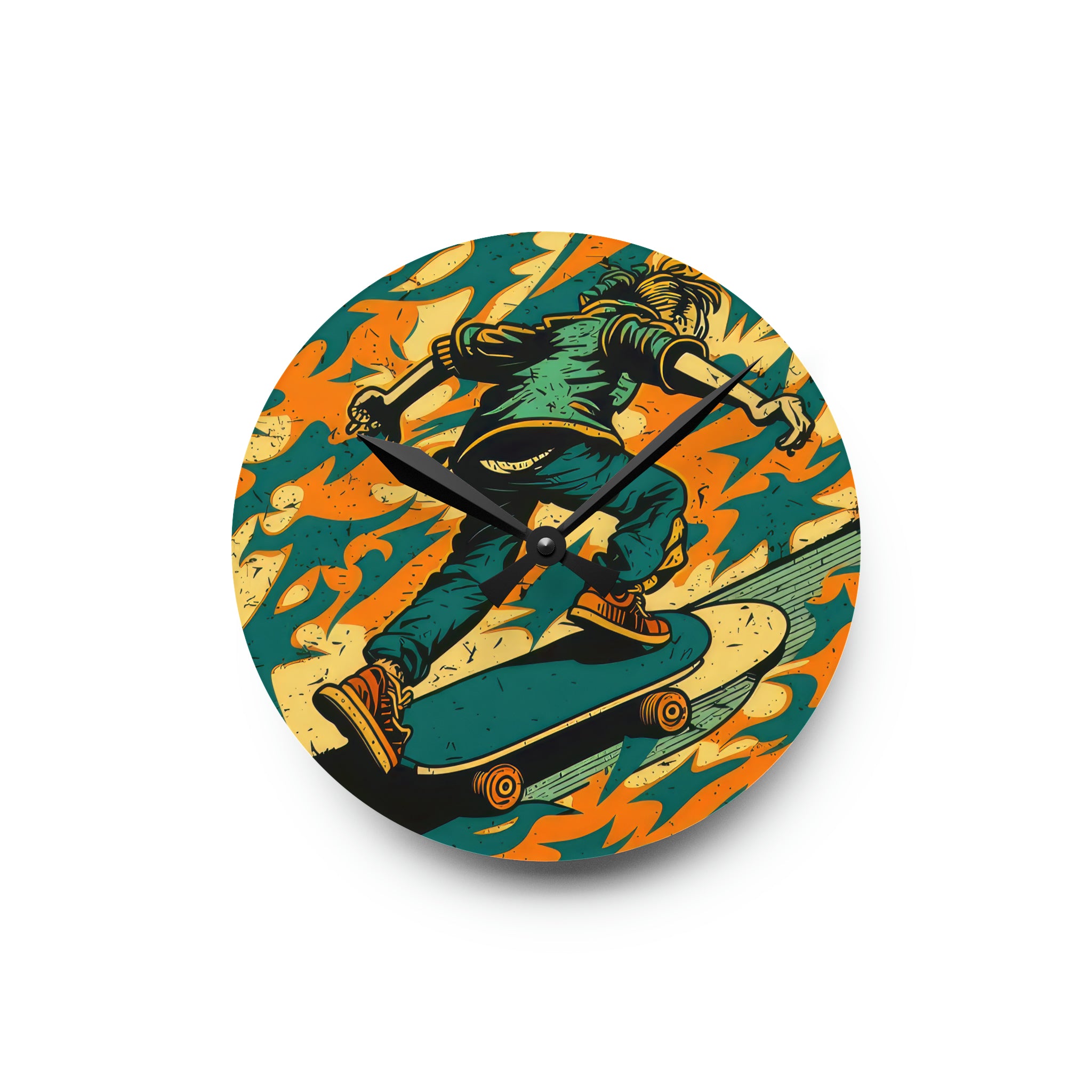 Skateboarding Anytime Style 2 Wall Clock