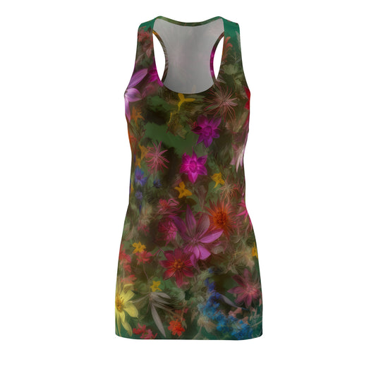 Bold & Beautiful & Metallic Wildflowers, Gorgeous floral Design, Style 3 Women's Cut & Sew Racerback Dress (AOP)