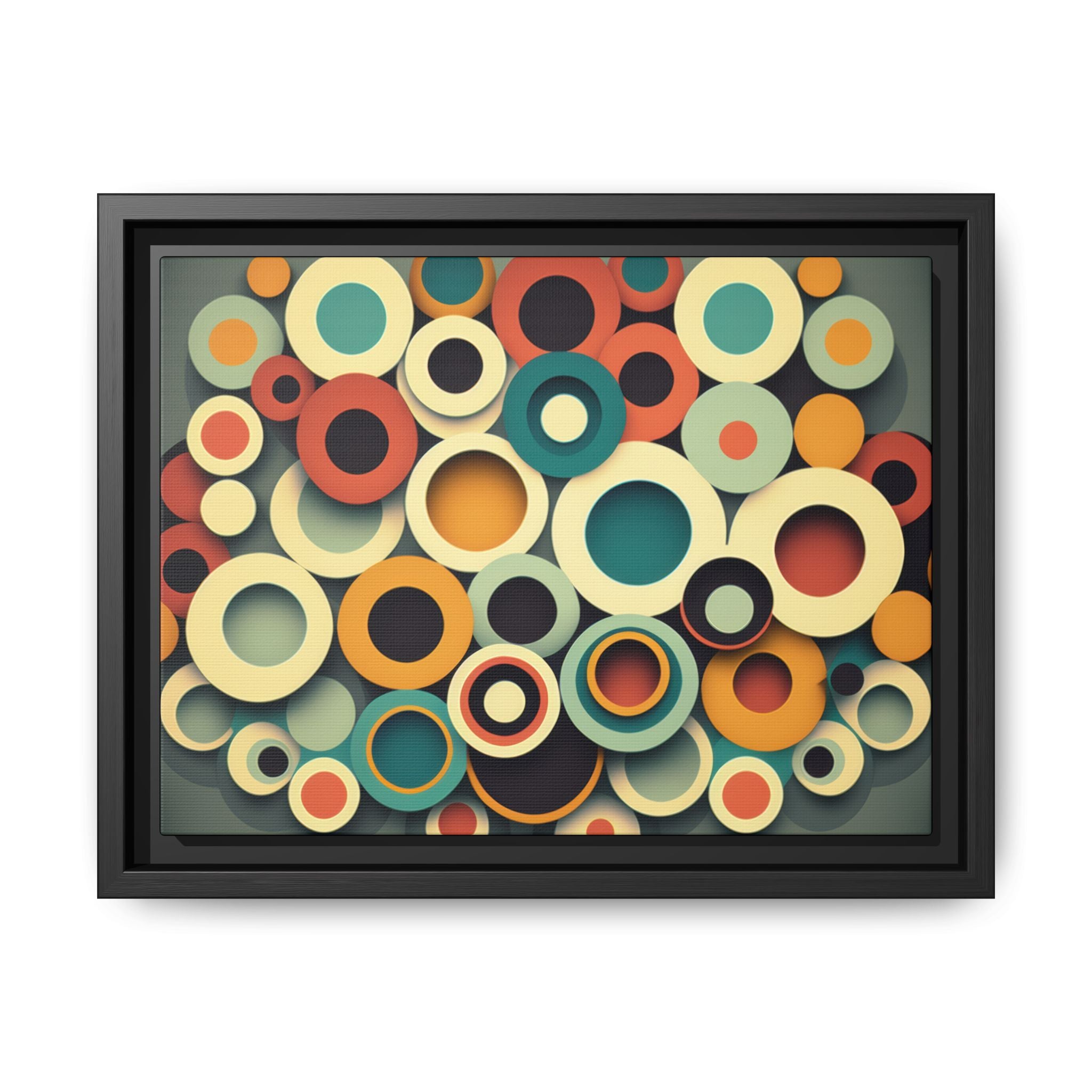 Gathered Circles, Matte Canvas, Framed (Multi-color)