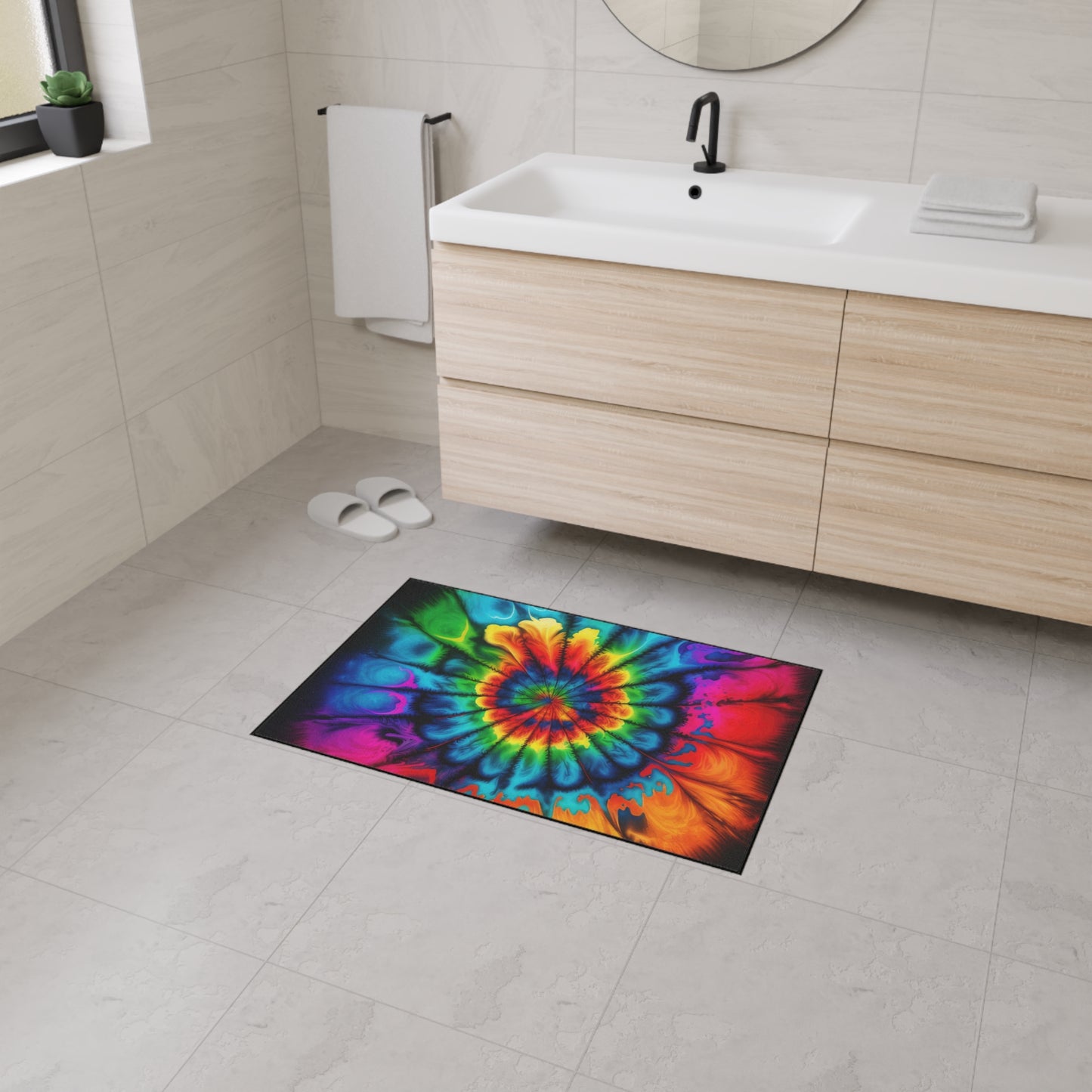 Bold And Beautiful Tie Dye Style Two Heavy Duty Floor Mat