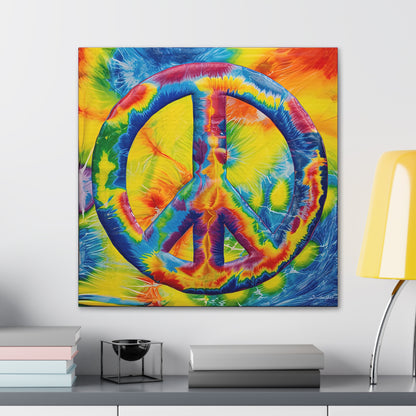 Coolio Tie Dye Hippie Peace Sign 4 Canvas Gallery Wraps