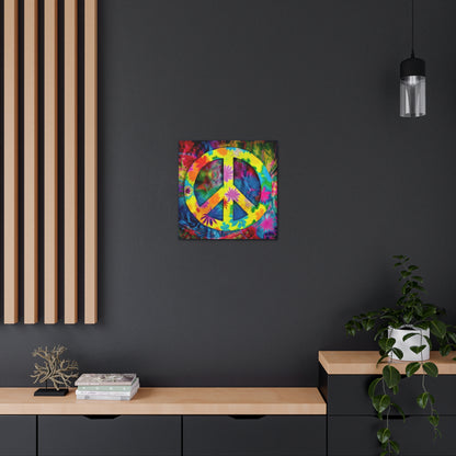 Coolio Tie Dye Hippie Peace Sign 3 Canvas Gallery Wraps