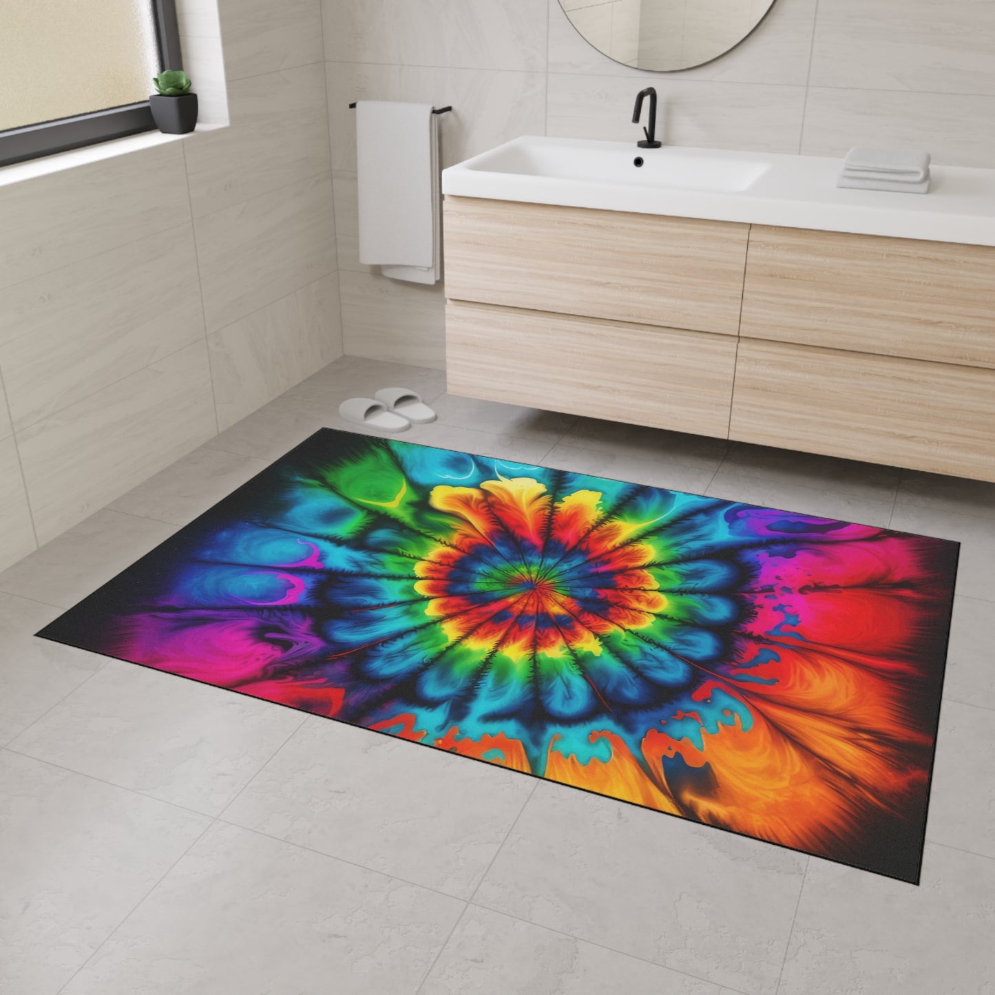 Bold And Beautiful Tie Dye Style Two Heavy Duty Floor Mat