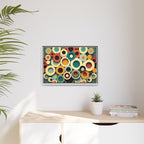 Gathered Circles, Matte Canvas, Framed (Multi-color)